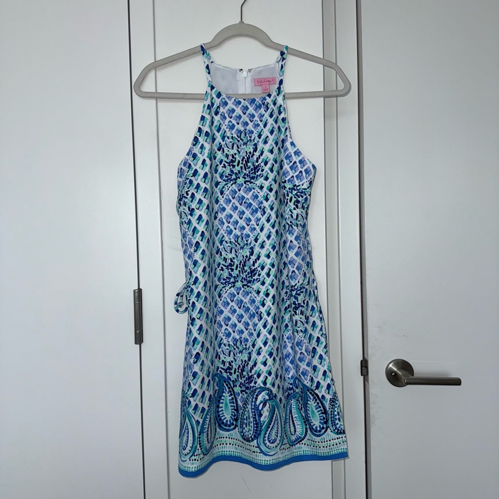 Lilly Pulitzer Pearl Romper Blue Green White Pineapple Patterned Size 4